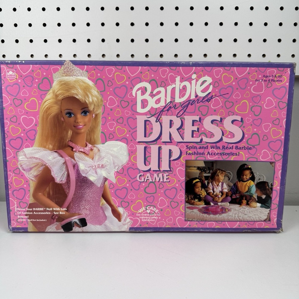 1993 Barbie Dress Up Game Mattel Golden Vtg 90s Box Incomplete- Missing 1 Mover